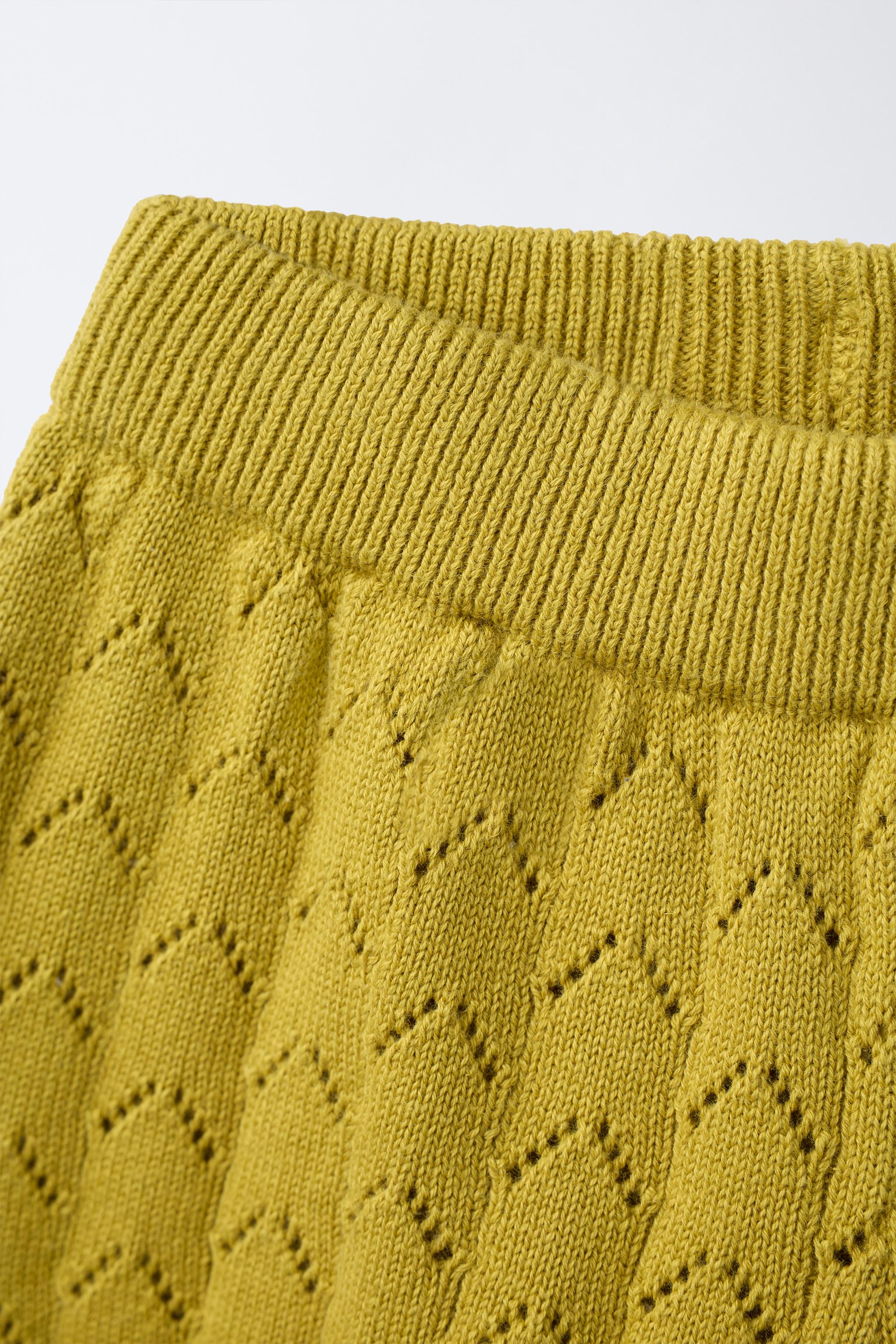 COTTON LINEN EMBROIDERED KNIT SHORTS